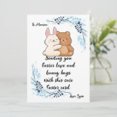 Carte de voeux personnalisable Bunny de Pâques (Debout devant)