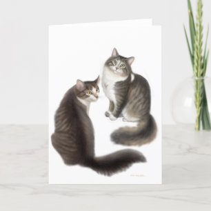 Carte de voeux personnalisable Cat Friends