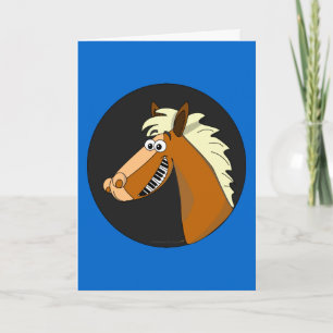 Carte de voeux personnalisable de cheval de piano
