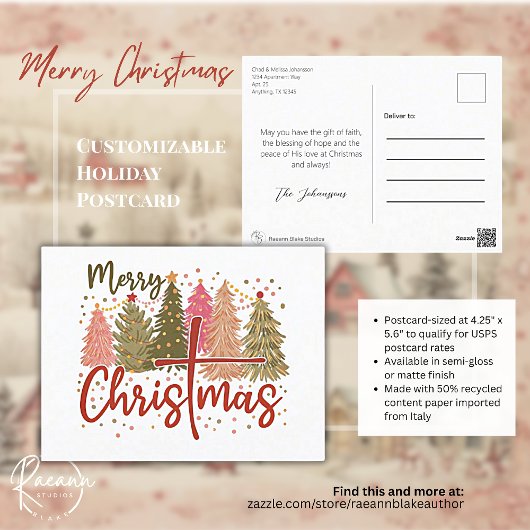 Carte de vœux personnalisable de Noël