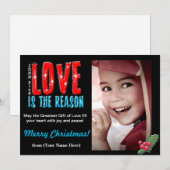 Carte de voeux personnalisable de photo de Noël (Devant / Derrière)