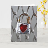 Carte de voeux personnalisable de serrure d'amour (Fleur jaune)