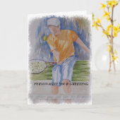 CARTE DE VOEUX PERSONNALISABLE DE TENNIS (Fleur jaune)