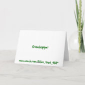 Carte de voeux personnalisable Grasshopper (Dos)