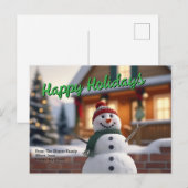 Carte de vœux personnalisable Joyeuses Fêtes (Devant / Derrière)