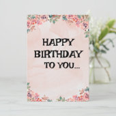 Carte de vœux personnalisable - Joyeux Anniversair (Debout devant)