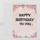 Carte de vœux personnalisable - Joyeux Anniversair (Devant / Derrière)