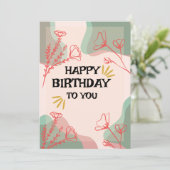 Carte de vœux personnalisable - Joyeux Anniversair (Debout devant)