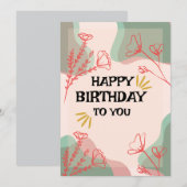 Carte de vœux personnalisable - Joyeux Anniversair (Devant / Derrière)