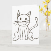 Carte de voeux personnalisable Kitty Peint (Fleur jaune)