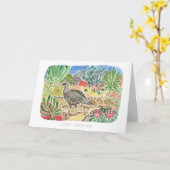 Carte de voeux personnalisable pour la caille du d (Fleur jaune)