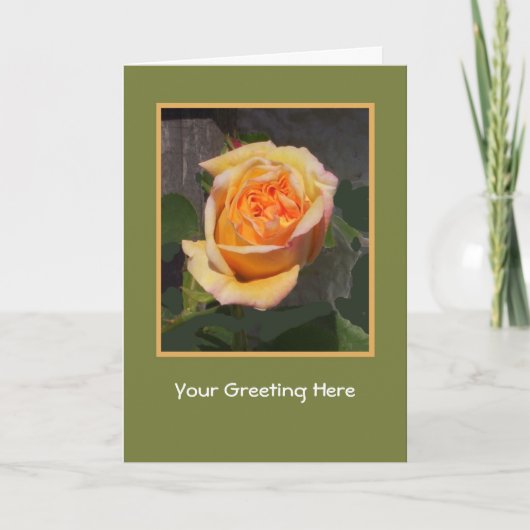 Carte de voeux personnalisable, Rose Dreaming Spir (Devant)