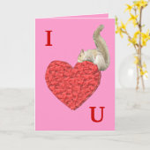 Carte de voeux personnalisable Squirrel Love (Fleur jaune)