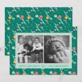 Carte de vœux personnalisée 2 photos Joyeuses Fête (Devant / Derrière)