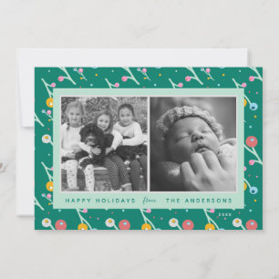 Carte de vœux personnalisée 2-photos Joyeuses Fête