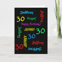 Carte de voeux personnalisée 30e anniversaire, noi