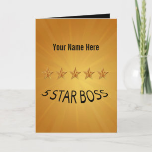 Carte de voeux personnalisée 5 étoiles Boss Day Fi
