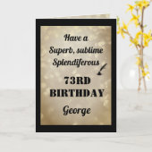 Carte de voeux personnalisée 73e anniversaire plié (Fleur jaune)