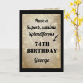 Carte de voeux personnalisée 74e anniversaire plié (Fleur jaune)