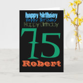 Carte de voeux personnalisée 75e anniversaire (Fleur jaune)