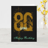 Carte de voeux personnalisée 80e anniversaire (Fleur jaune)