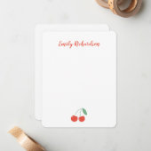 Carte de vœux personnalisée à la cerise sucrée (Devant/Arrière en situation)