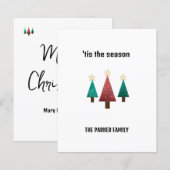 Carte de voeux personnalisée Arbres de Noël (Devant / Derrière)