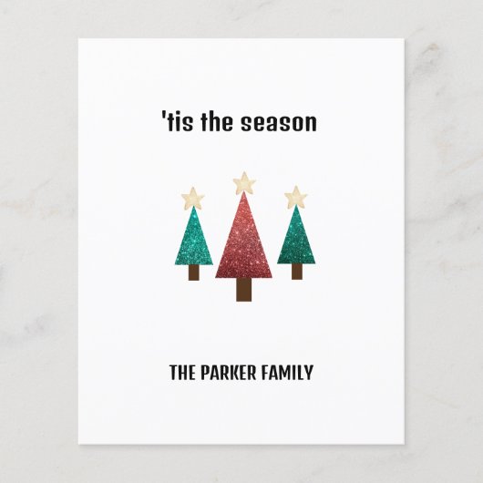 Carte de voeux personnalisée Arbres de Noël (Devant)