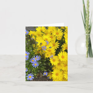 Carte de vœux personnalisée aux marguerites jaunes