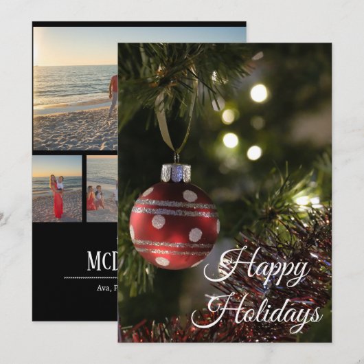 Carte de vœux personnalisée avec collage de 5 phot (Devant / Derrière)