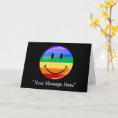 Carte de vœux personnalisée avec drapeau arc-en-ci (Fleur jaune)