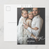 Carte de vœux personnalisée avec photo et écriture (Devant / Derrière)