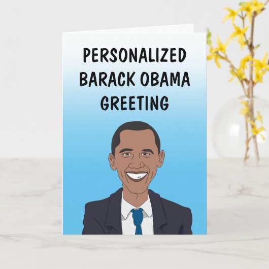 Carte de voeux personnalisée Barack Obama (Fleur jaune)