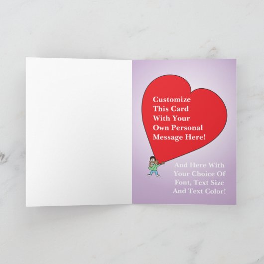 Carte de voeux personnalisée Big Heart avec person (Intérieur)