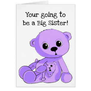 Carte de voeux personnalisée Big Soeur Teddy Bear