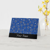 Carte de voeux personnalisée Blue Bandana (Fleur jaune)