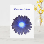 Carte de voeux personnalisée Blue Glow Marigold (Fleur jaune)