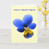 Carte de voeux personnalisée Blue Pansy (Fleur jaune)