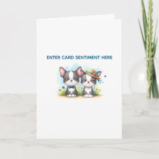 Carte de vœux personnalisée Boston Terrier