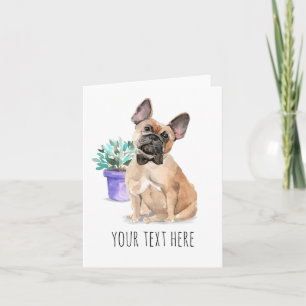 Carte de vœux personnalisée Bouledogue Français
