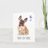 Carte de vœux personnalisée Bouledogue Français (Devant)