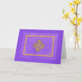 Carte de voeux personnalisée Celtic Purple Blank (Fleur jaune)