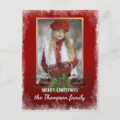 Carte de vœux personnalisée de fêtes rustique (Devant)