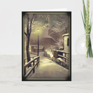 Carte de voeux personnalisée de la ville de neige