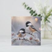Carte de vœux personnalisée de Noël Chickadee hive (Debout devant)