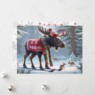 Carte de voeux personnalisée de Noël orignal
