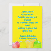 Carte de voeux personnalisée de quatre ans (Dos)