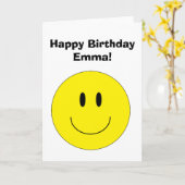 Carte de voeux personnalisée "de visage heureux" (Fleur jaune)
