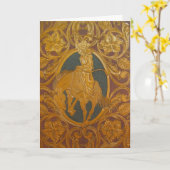 Carte de voeux personnalisée en cuir à outils (Fleur jaune)