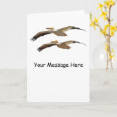 Carte de voeux personnalisée Flying Pelicans 3 (Fleur jaune)